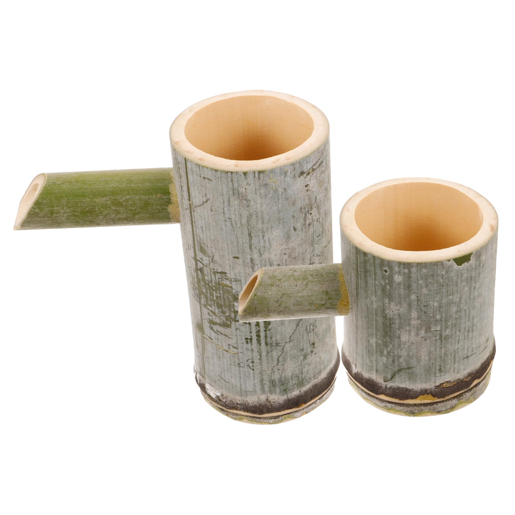 2-Pack Bamboo Fountain Strainer Filter for House Plants, Fish Tank Accessories & Outdoor Crafts - Natural Bamboo Water Spout for Indoor/Outdoor Fountains, DIY Garden Decor & Bike Accessories (15cm)