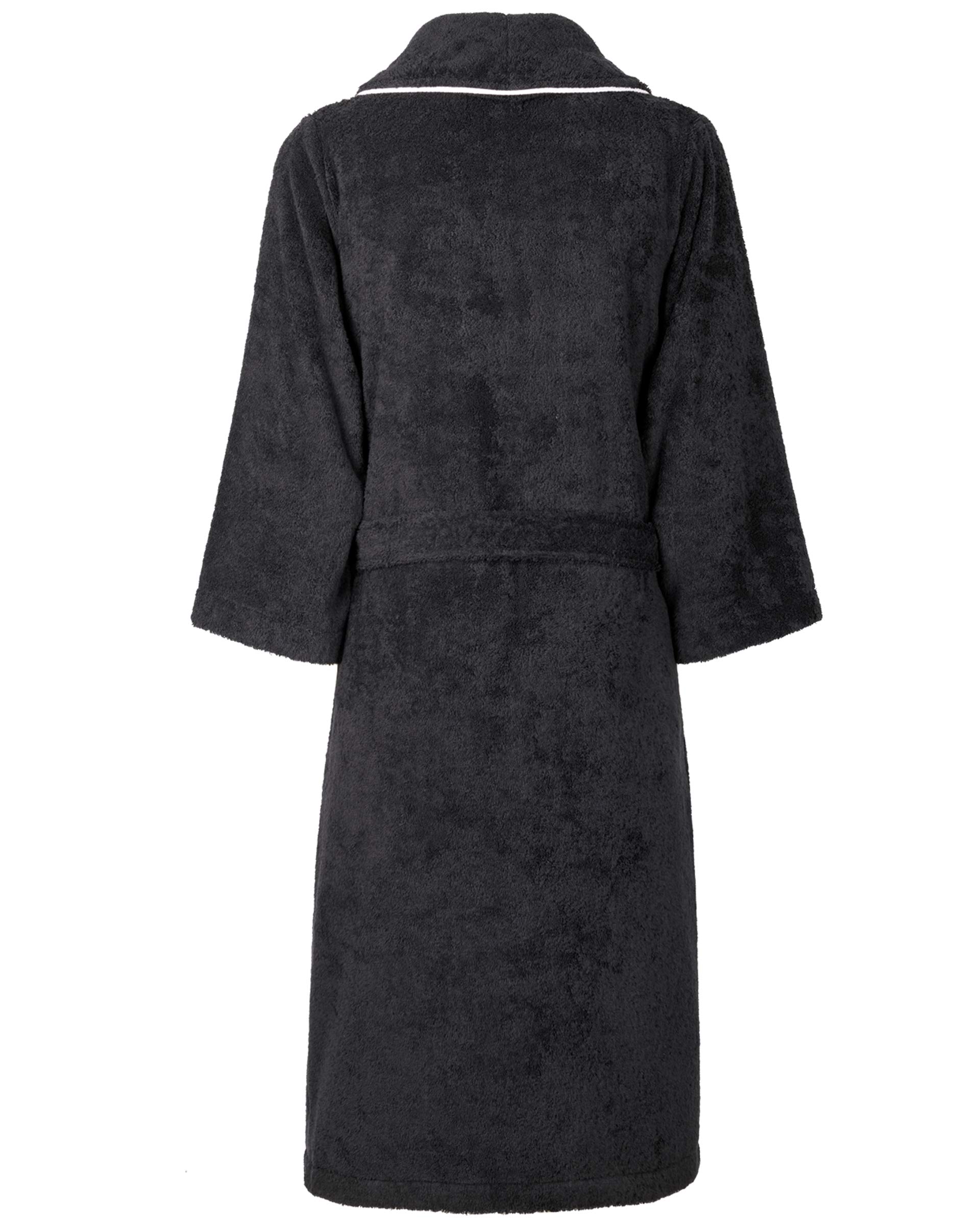 Premium Black-Silver Embroidered Bathrobe Set with Matching Slippers & Hand Towel | Medium Size | Spa & Home Relaxation Gift Set
