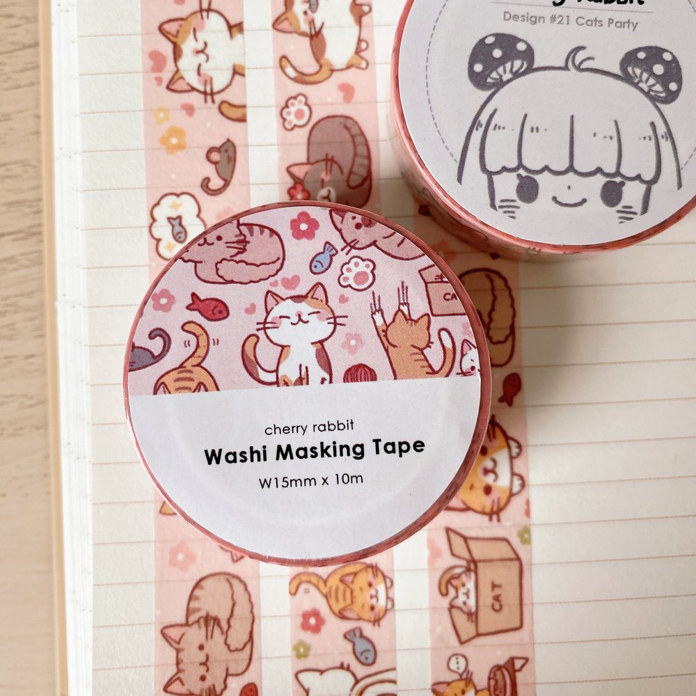 Cute Cat Washi Tape for Scrapbooking, Journaling, and DIY Crafts - Perfect for Party Decorations, Gift Wrapping, and Planner Stickers