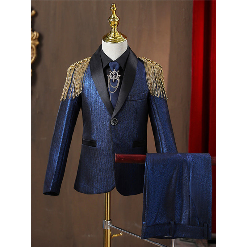 Sparkling Dark Blue Birthday Suit for Kids - Perfect for Birthday Parties, Photo Shoots & Special Occasions