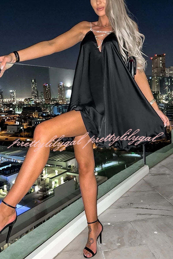 Elegant Shiny Chain Party Mini Dress for Women - Sparkling Nightclub & Evening Gala Outfit
