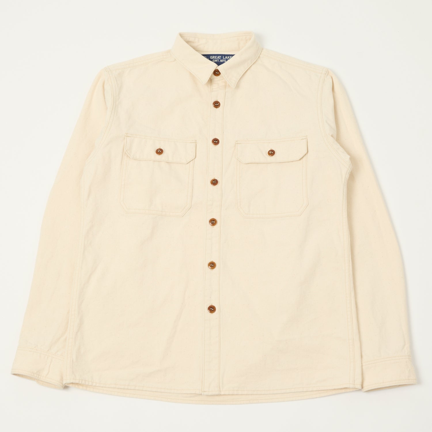Freewheelers 'Uplander' Long Sleeve Work Shirt in Natural - Durable Cotton Shirt for Outdoor Work, Hiking & Casual Wear