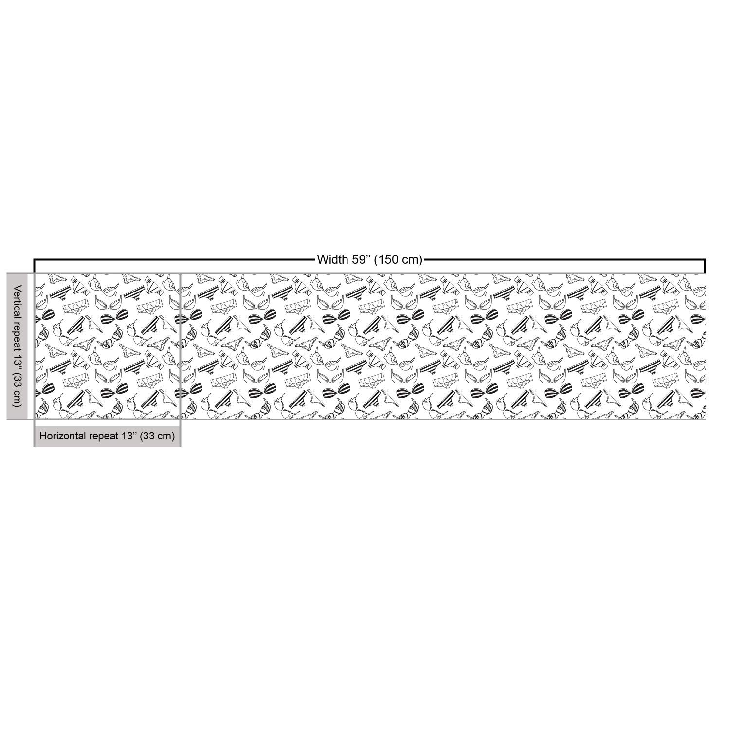 Ambesonne Black and White Lingerie Pattern Fabric by The Yard - Feminine Underwear Doodle Design for Upholstery, Home Decor & DIY Projects (10 Yards) - Perfect for Curtains, Pillows, and Fashion Accessories