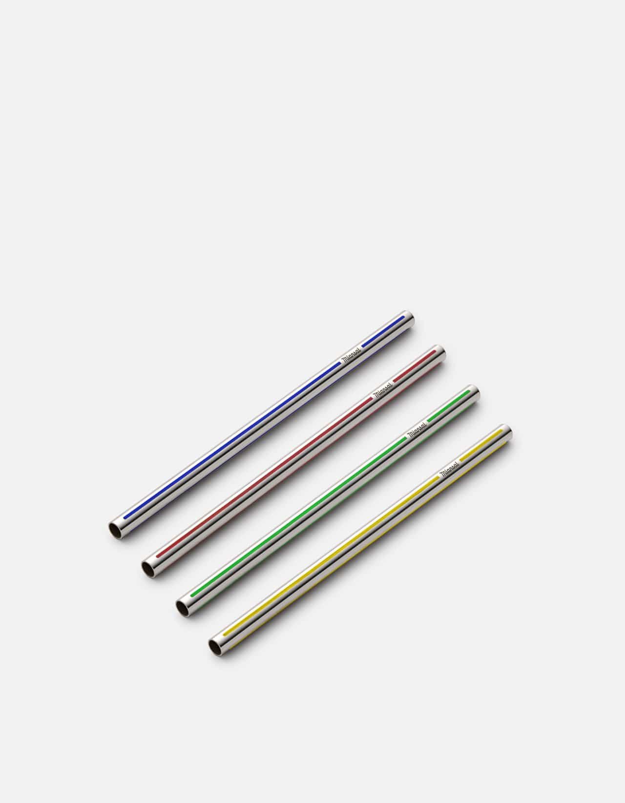 Premium Sterling Silver Straw Set - Eco-Friendly Reusable Metal Drinking Straws for Smoothies, Cocktails & Iced Coffee - Perfect for Home, Office & Travel Use