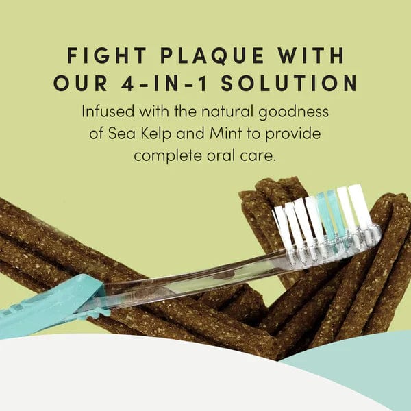 Crumps' Naturals Plaque Busters Advanced Double Fresh Dental Sticks for Dogs - Natural Teeth Cleaning Chews for Tartar Control & Fresh Breath - Perfect for Small, Medium & Large Breeds - Great for Daily Oral Care & Training Treats