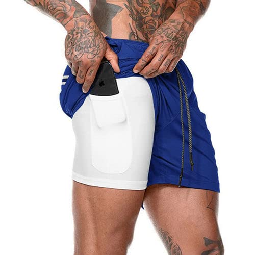 HYFOL Men's 2-in-1 Running Shorts with Pockets - 7