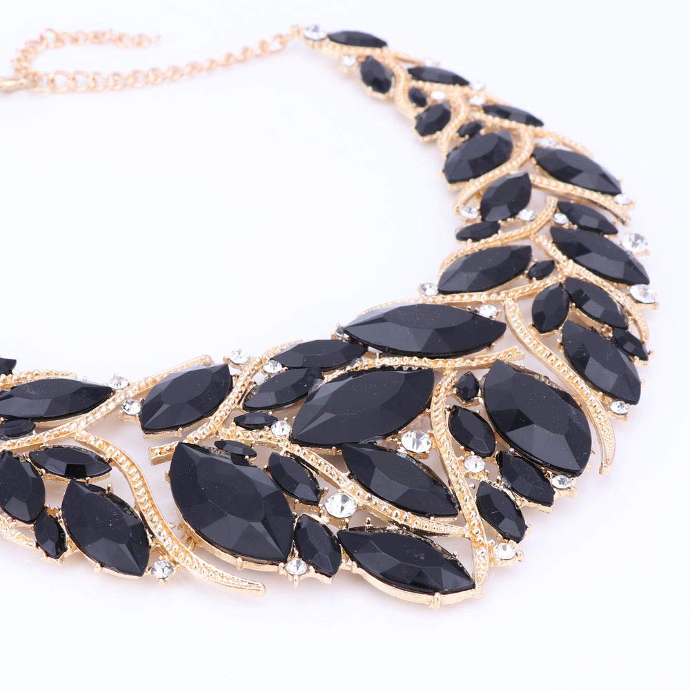 African Beads Jewelry Set for Women - Crystal Statement Necklace & Earrings Bridal Jewelry Set | Perfect for Weddings, Parties & Special Occasions