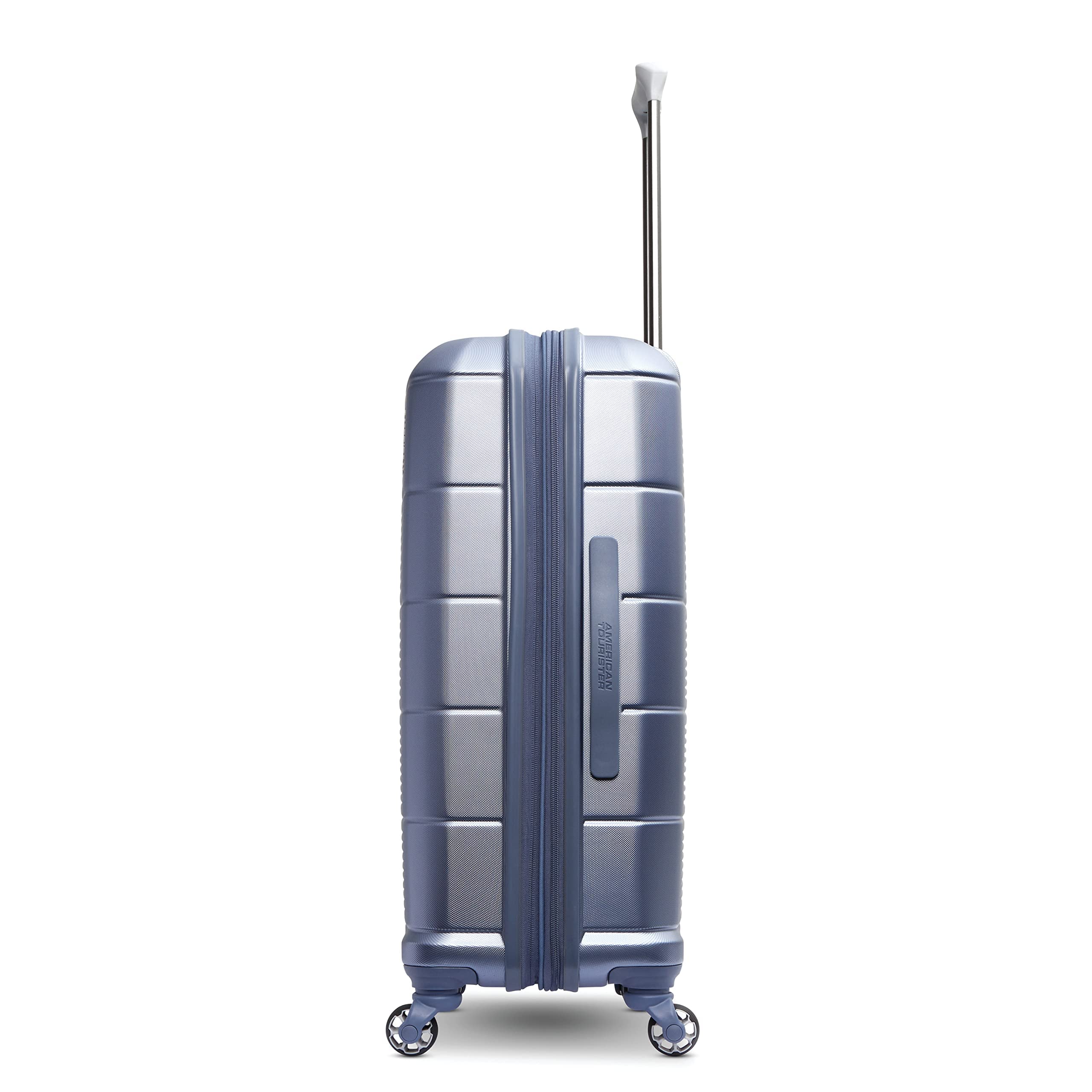 American Tourister Stratum 2.0 Expandable Hardside Luggage with 360° Spinner Wheels, 24-Inch Carry-On Suitcase, Durable Lightweight Travel Bag in Slate Blue - Perfect for Air Travel, Business Trips & Vacation Getaways