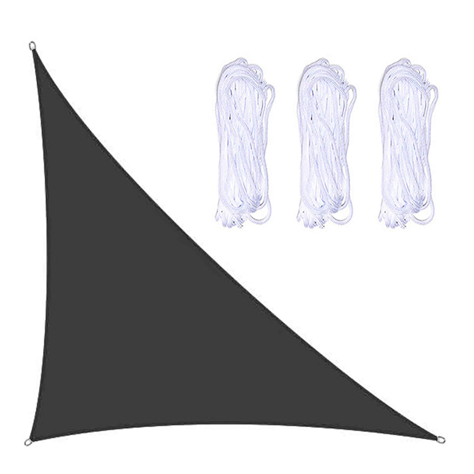 10x13x16 ft Triangle Sun Shade Sail - Waterproof Oxford Cloth Canopy with 3 Ropes for Garden, Patio, Balcony & Backyard - UV Protection Outdoor Awning for Summer Shade, Poolside Relaxation & BBQ Parties (Black)