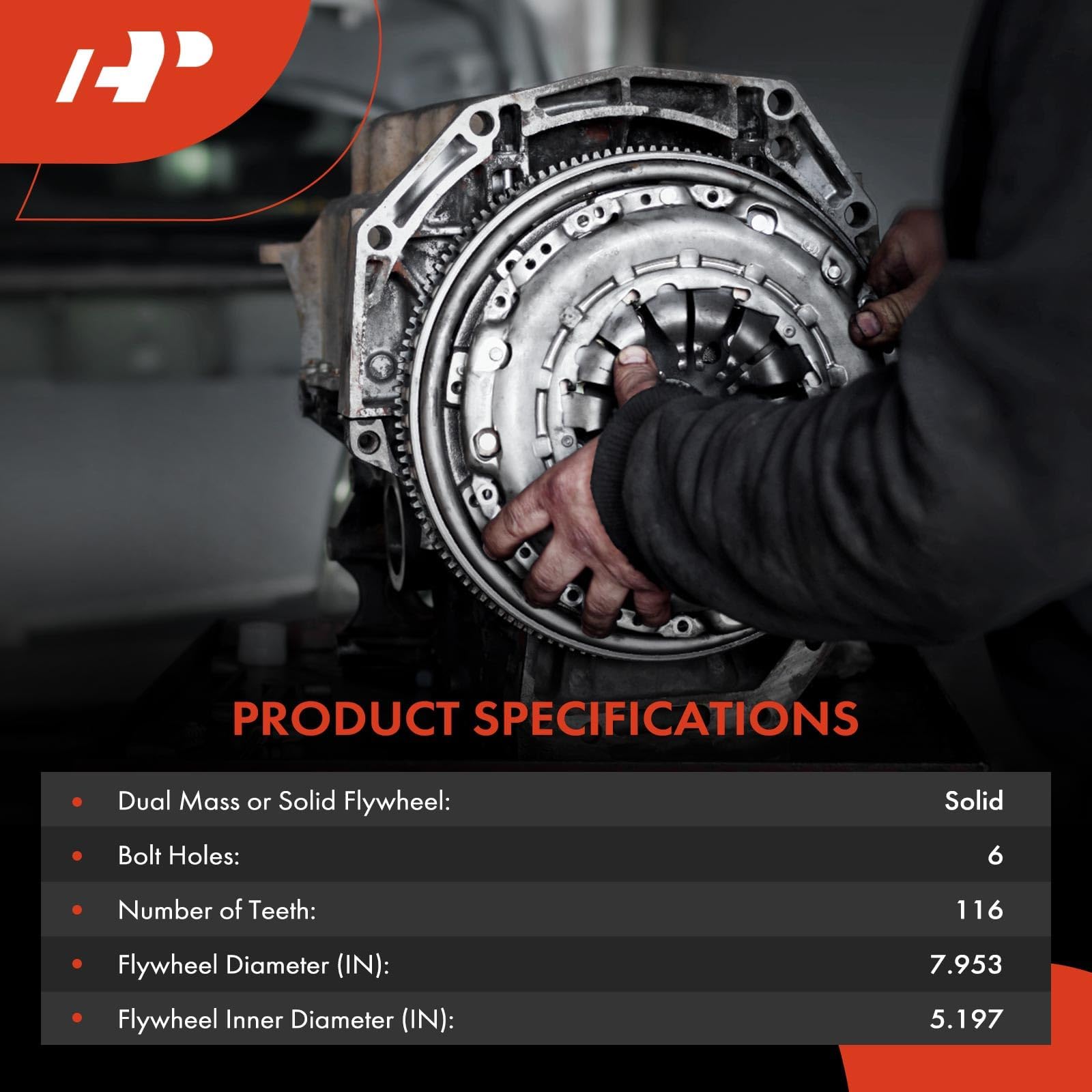Premium Clutch Flywheel for Fiat 500 2012-2017 1.4L Manual Transmission - 6 Bolt Holes, 116 Teeth - Replacement Part #5106121AA - Perfect for Smooth Gear Shifting & Performance Driving