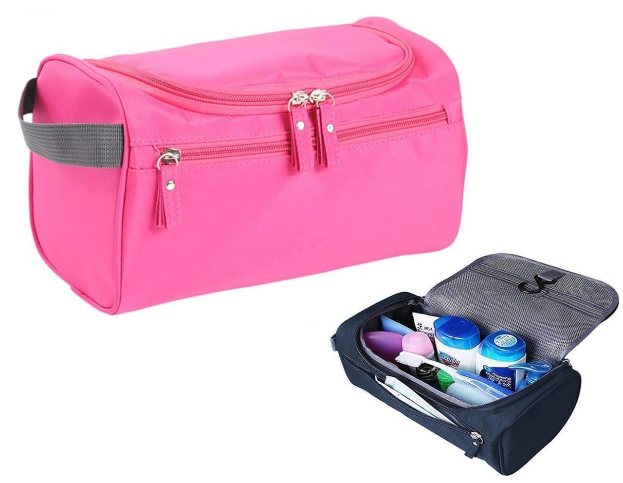 Flipco Hanging Cosmetic Bag Organizer with Hook - Travel Toiletry Kit for Men & Women - Perfect for Bathroom, Gym, and Travel Accessories Storage