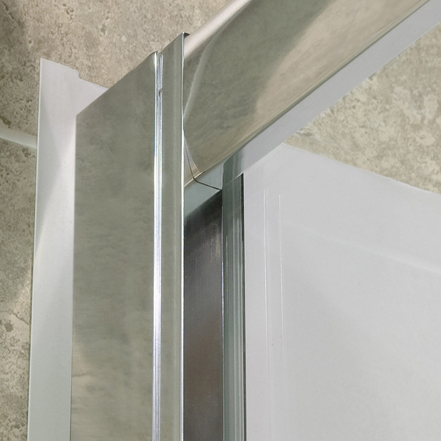 DreamLine Visions 36x60x76.75 Inch Sliding Shower Door - Chrome Finish with Left Drain & White Base Backwalls - Perfect for Modern Bathroom Renovations and Space-Saving Designs