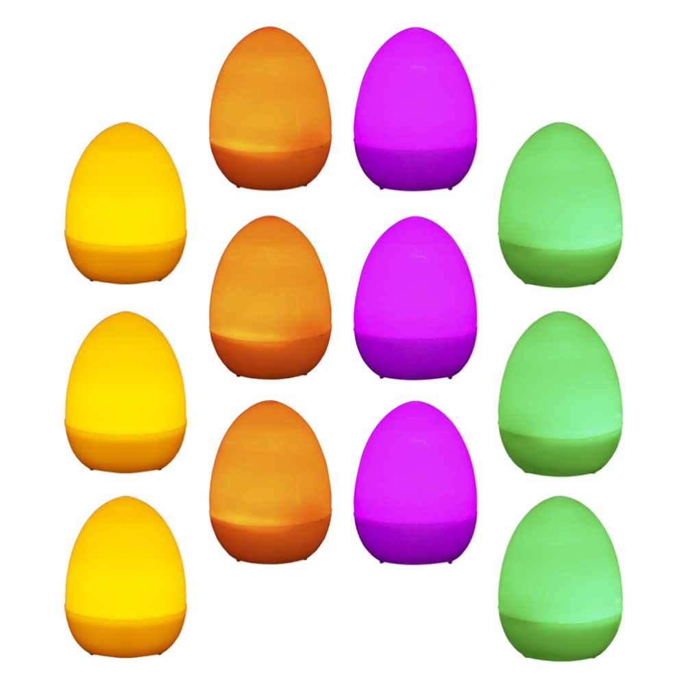 Cabilock 12-Pack LED Egg Night Lights - Colorful Glow Party Decor, Kids Room Atmosphere Lamp, Easter Egg Toy for Home, Bedroom, and Party Decoration
