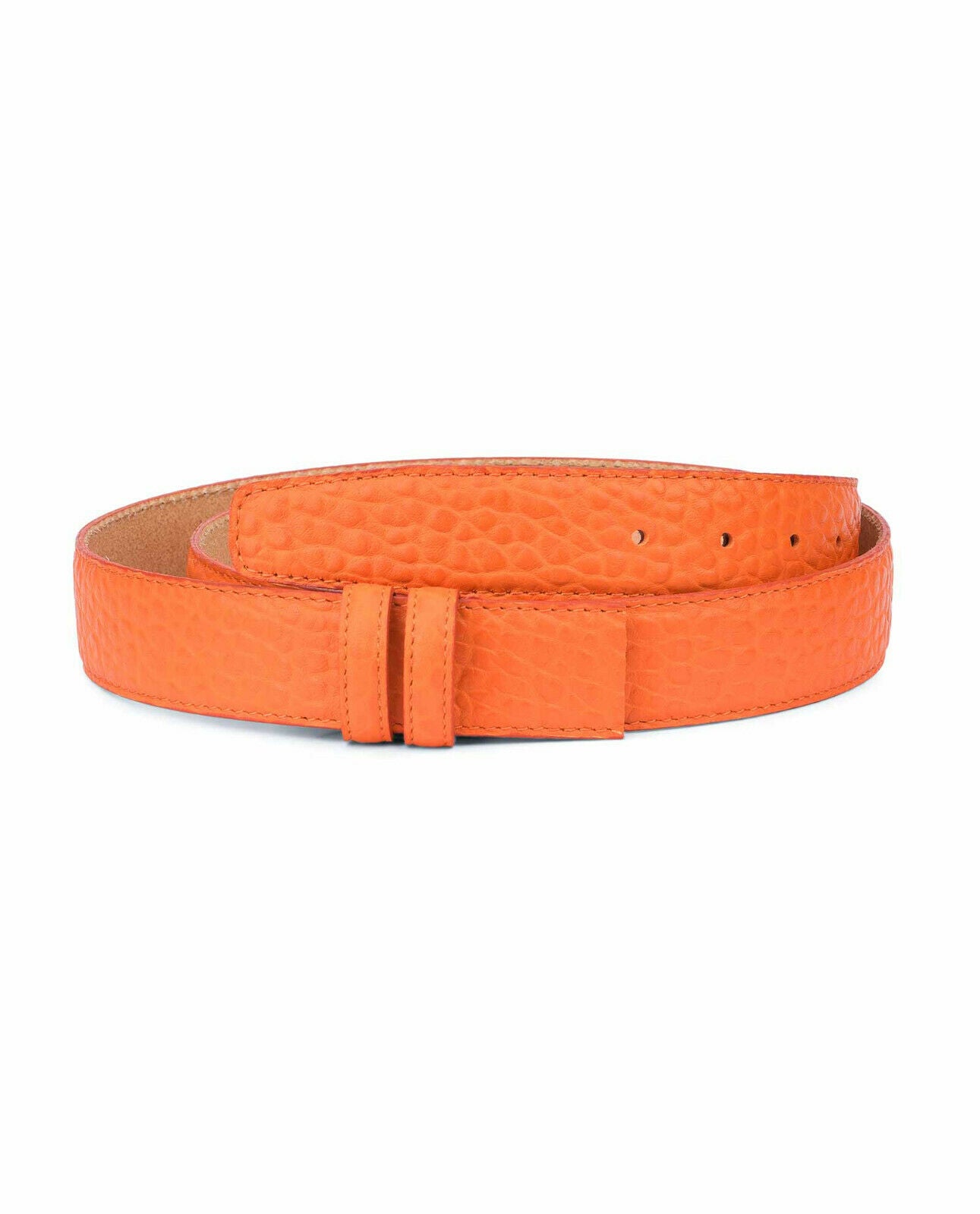 Ferragamo Replacement Belt Strap for Men - 35mm Orange Leather Belt with Buckle | Classic Dress Belt for Business, Casual & Formal Wear