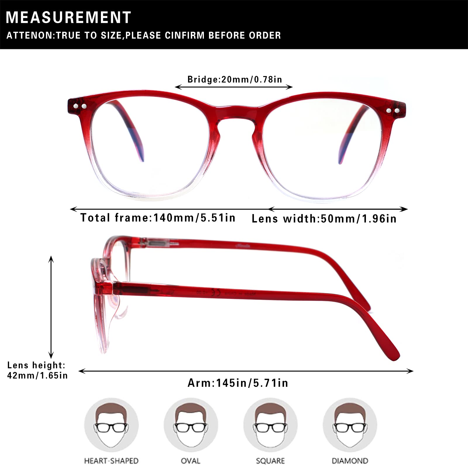 Henotin 3-Pack Blue Light Blocking Reading Glasses with Spring Hinge - Anti UV Computer Glasses for Men & Women (Multicolor, +0.75) - Reduce Eye Strain for Office Work, Gaming & Screen Time