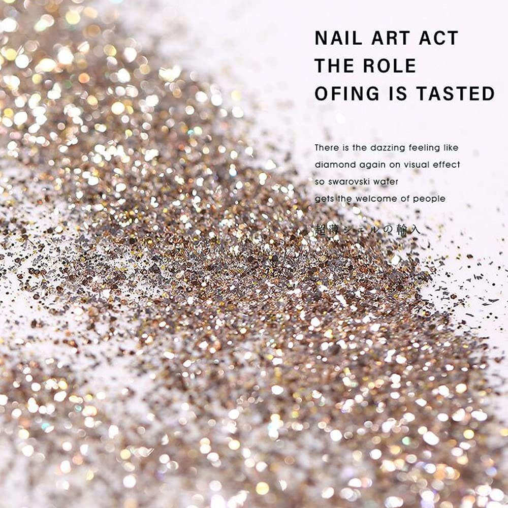 Vishine Platinum Glitter Sparkly Gel Nail Polish Set - 6 Shiny Silver & Gold Colors, UV LED Soak Off Gel Polish Kit for DIY Manicure & Nail Art | Home Salon & Professional Use | Perfect for Parties, Weddings & Special Occasions