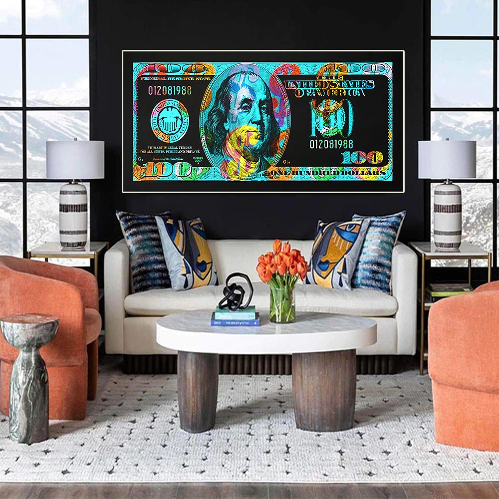 Unique Dollar Bill Poster - Vintage Money Wall Art Decor for Home & Office | Perfect for Living Room, Bedroom, or Man Cave