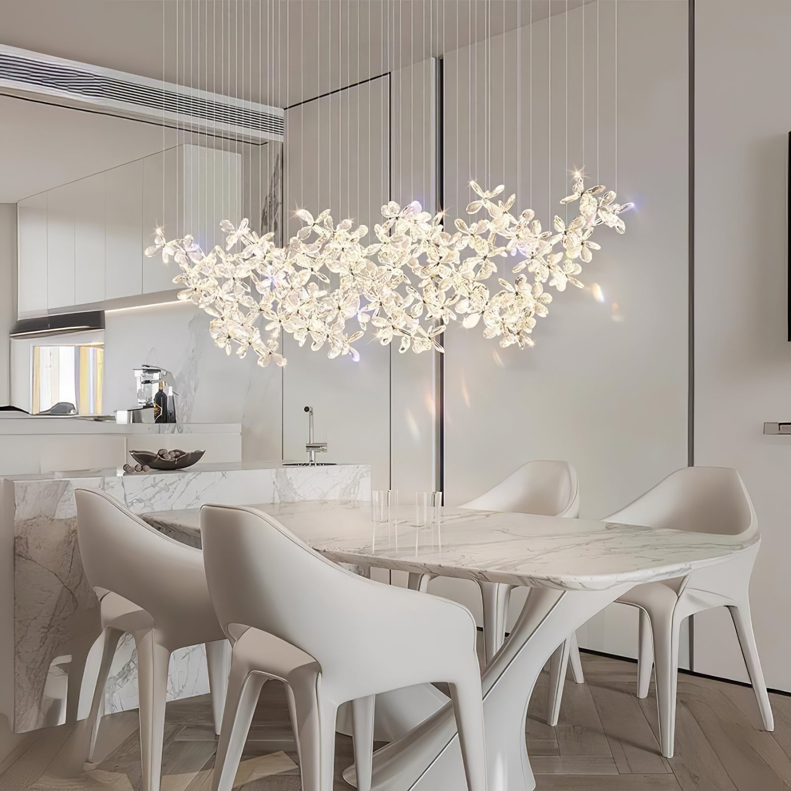 Elegant Floating Butterfly Chandelier - Crystal Ceiling Light Fixture for Bedroom, Dining Room & Wedding Decor - Romantic Home Lighting Solution