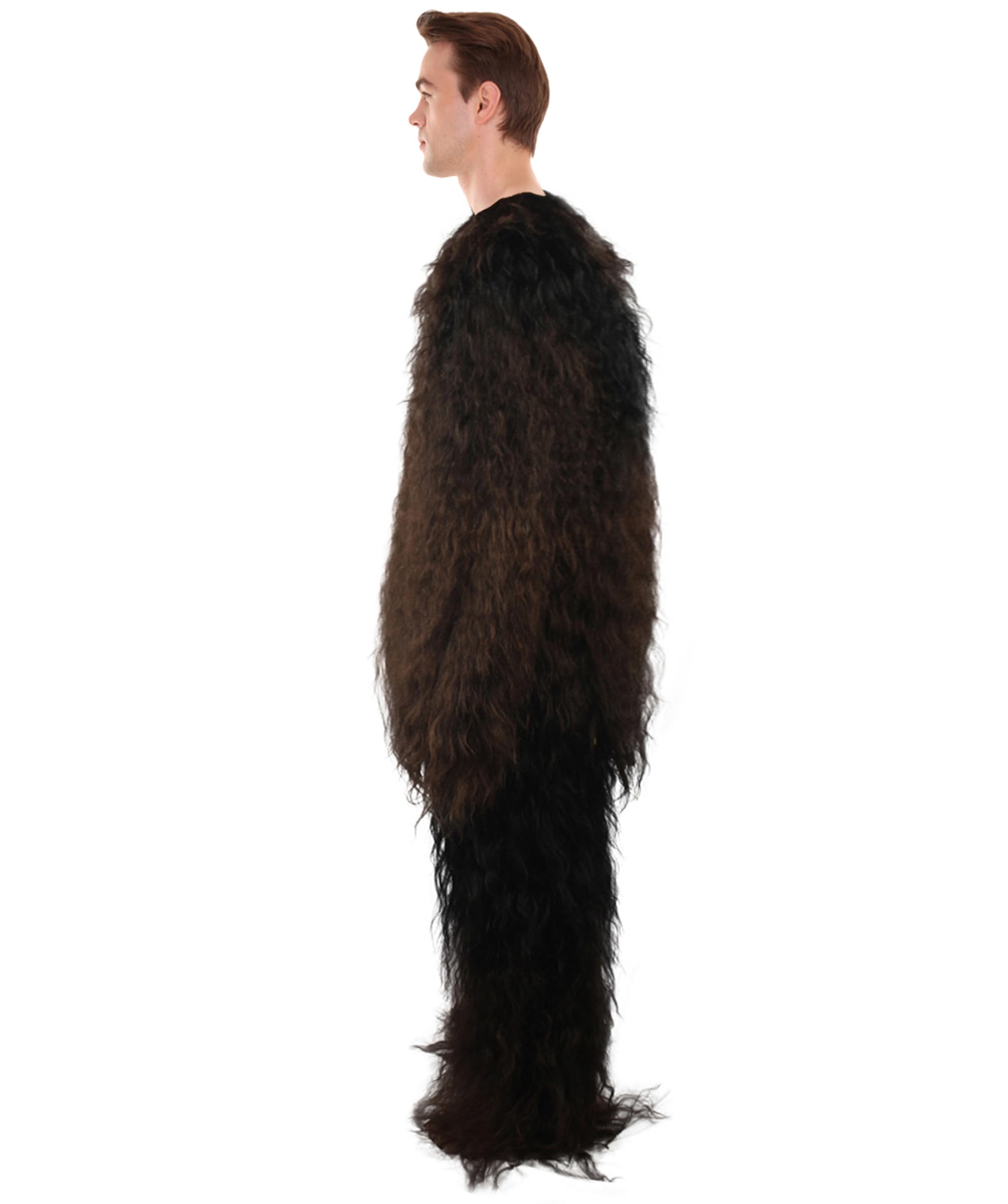 Unisex Hairy Warrior Ape Military Leader Resistance Gorilla Fighter Yeti Costume - Dark Brown Large Size for Cosplay, Halloween, LARP & Themed Parties