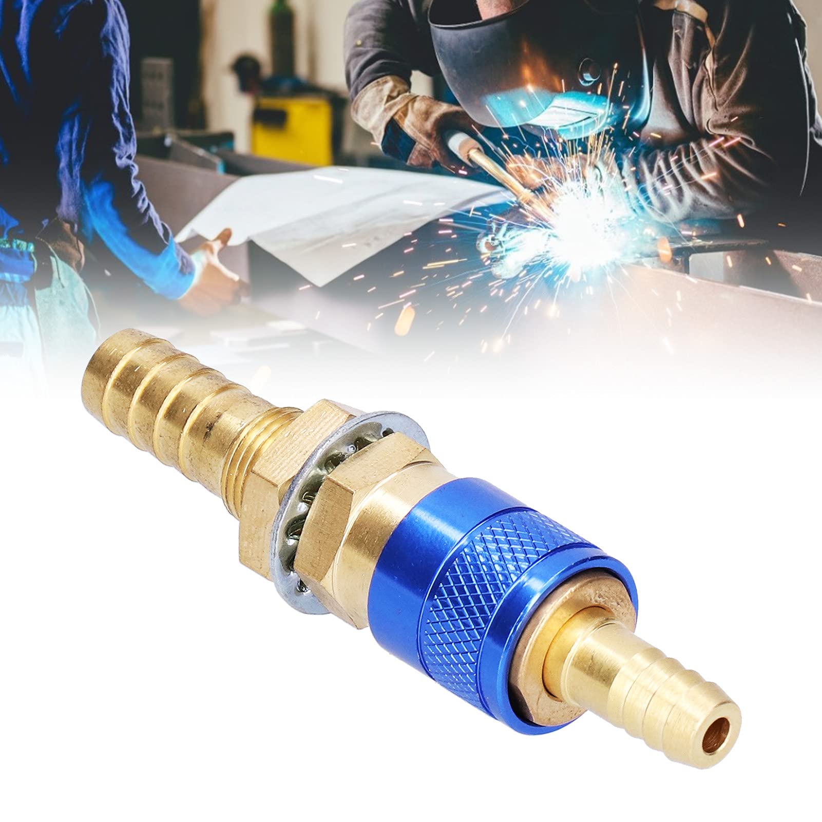 Brass Quick Connector for TIG Welding Torch - Welding Equipment Accessory (Blue) for Professional Use