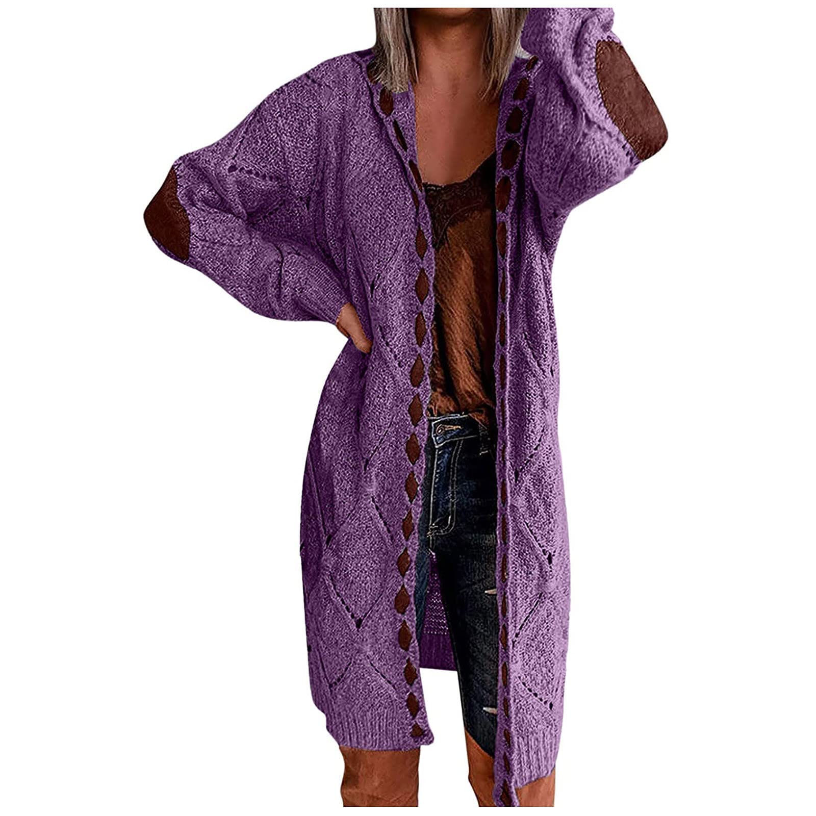 Boho Open Front Long Sleeve Cardigan for Women - Sheer Loose Knit Sweater Top | Perfect for Layering, Casual Outfits & Beach Cover-Ups