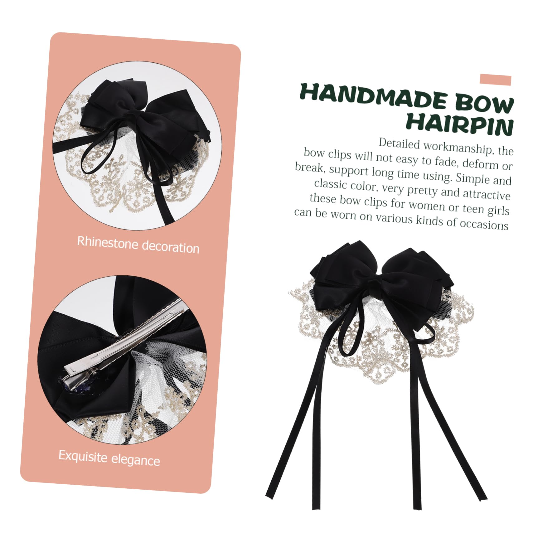 Beatifufu 2-Piece Elegant Bow Hair Clips for Women - Hair Bows Headwear Accessories for Birthday, Wedding, Prom & Special Occasions - Perfect for Bridal, Party, and Formal Events