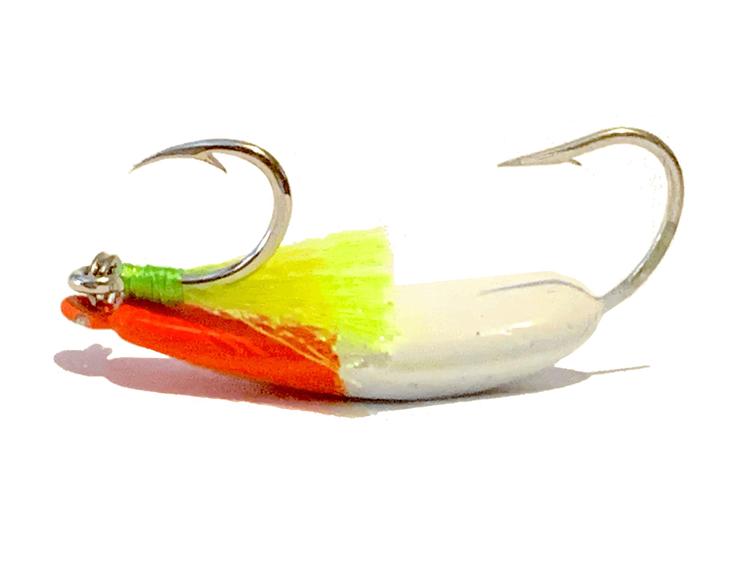 Premium Candy Orange Pompano Jigs with Teasers - Saltwater Fishing Lures for Surf, Pier & Inshore Fishing - Ideal for Pompano, Bluefish & Spanish Mackerel