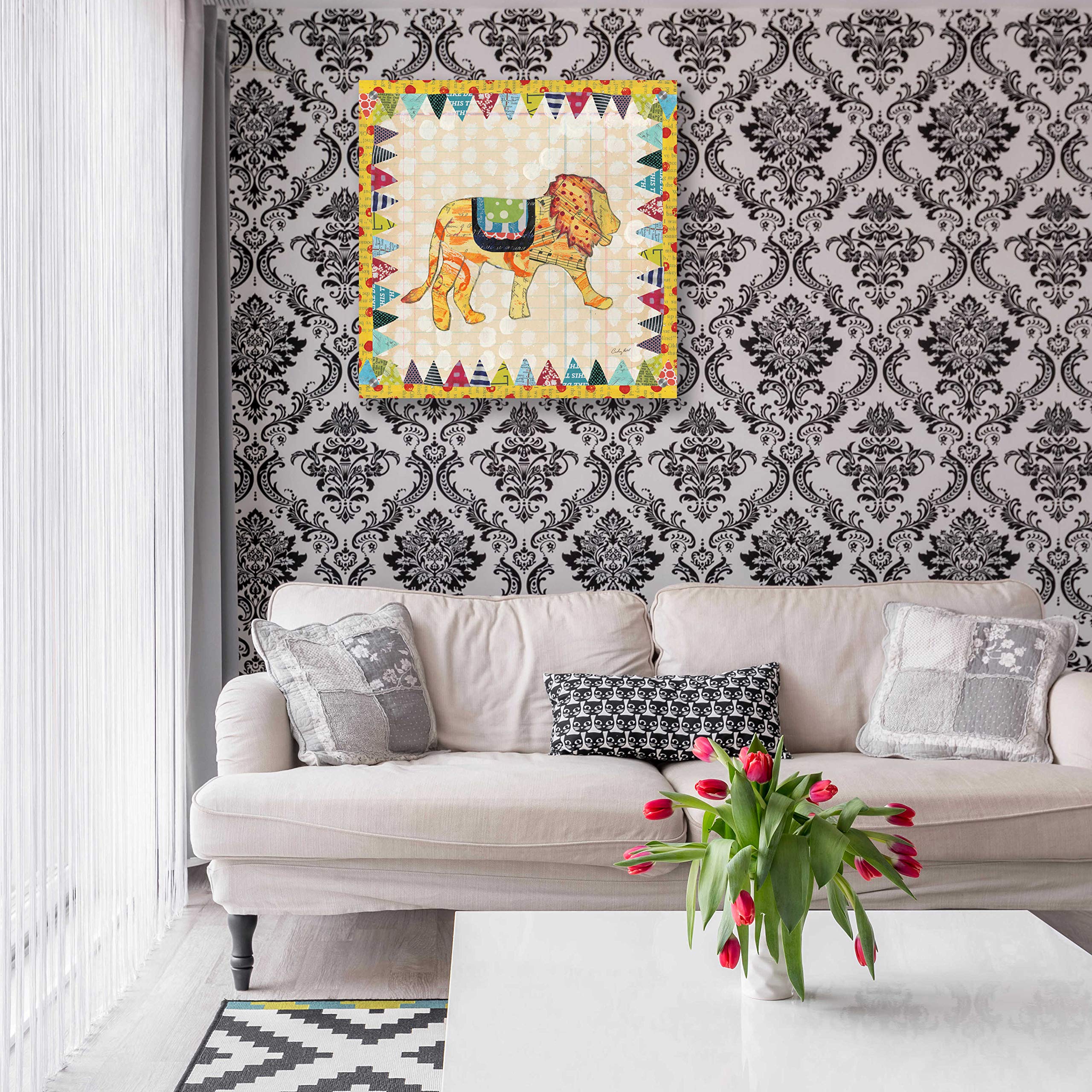Circus Fun IV by Courtney Prahl - Vibrant 24x24 Inch Acrylic Glass Wall Art - Perfect for Living Room, Bedroom & Office Decor