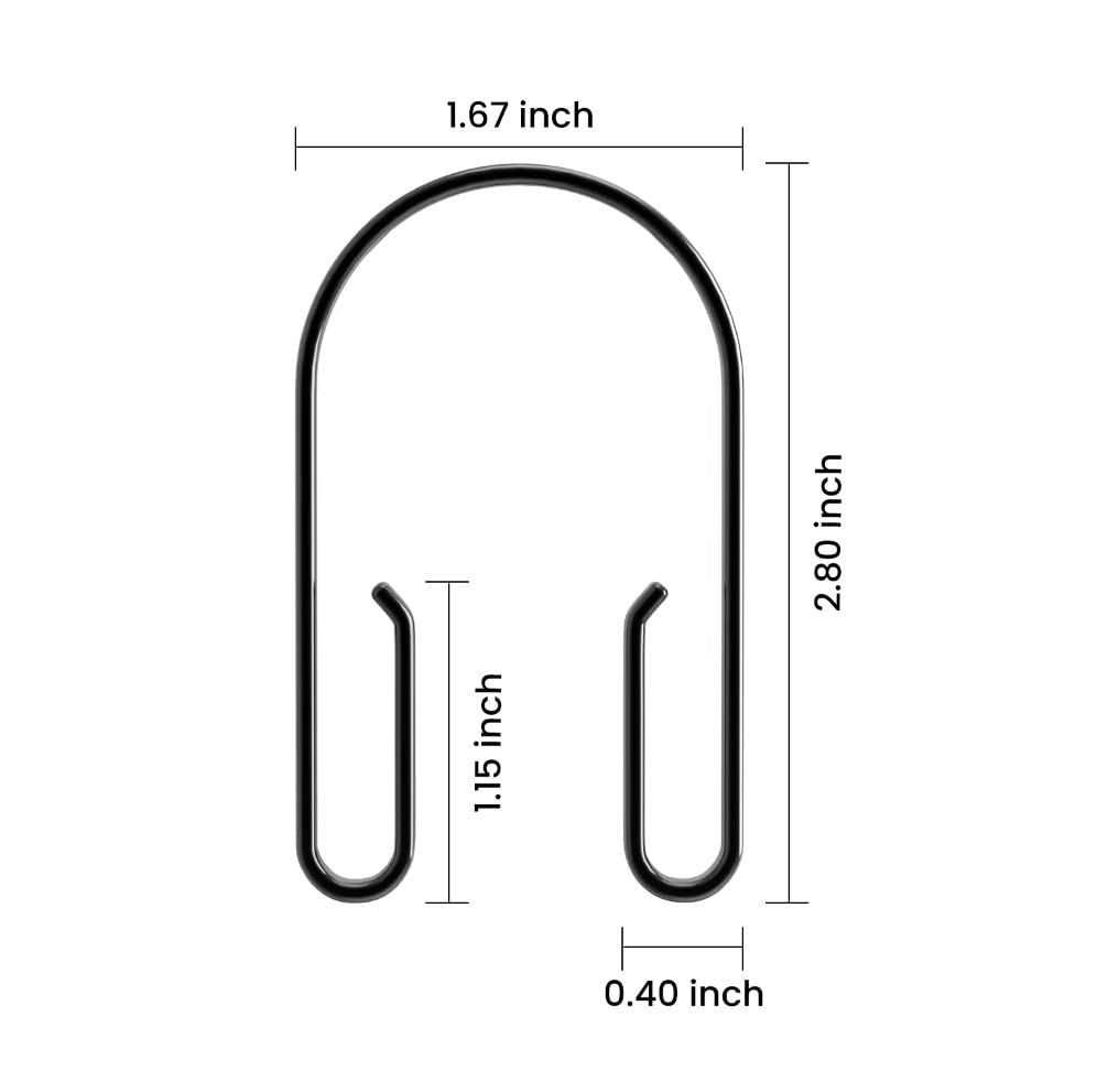 12-Pack Black Double-Sided Shower Curtain Hooks - Rustproof Smooth Sliding Anti-Drop Rings for Inside Shower - Perfect for Bathroom, Hotel & Dorm Use