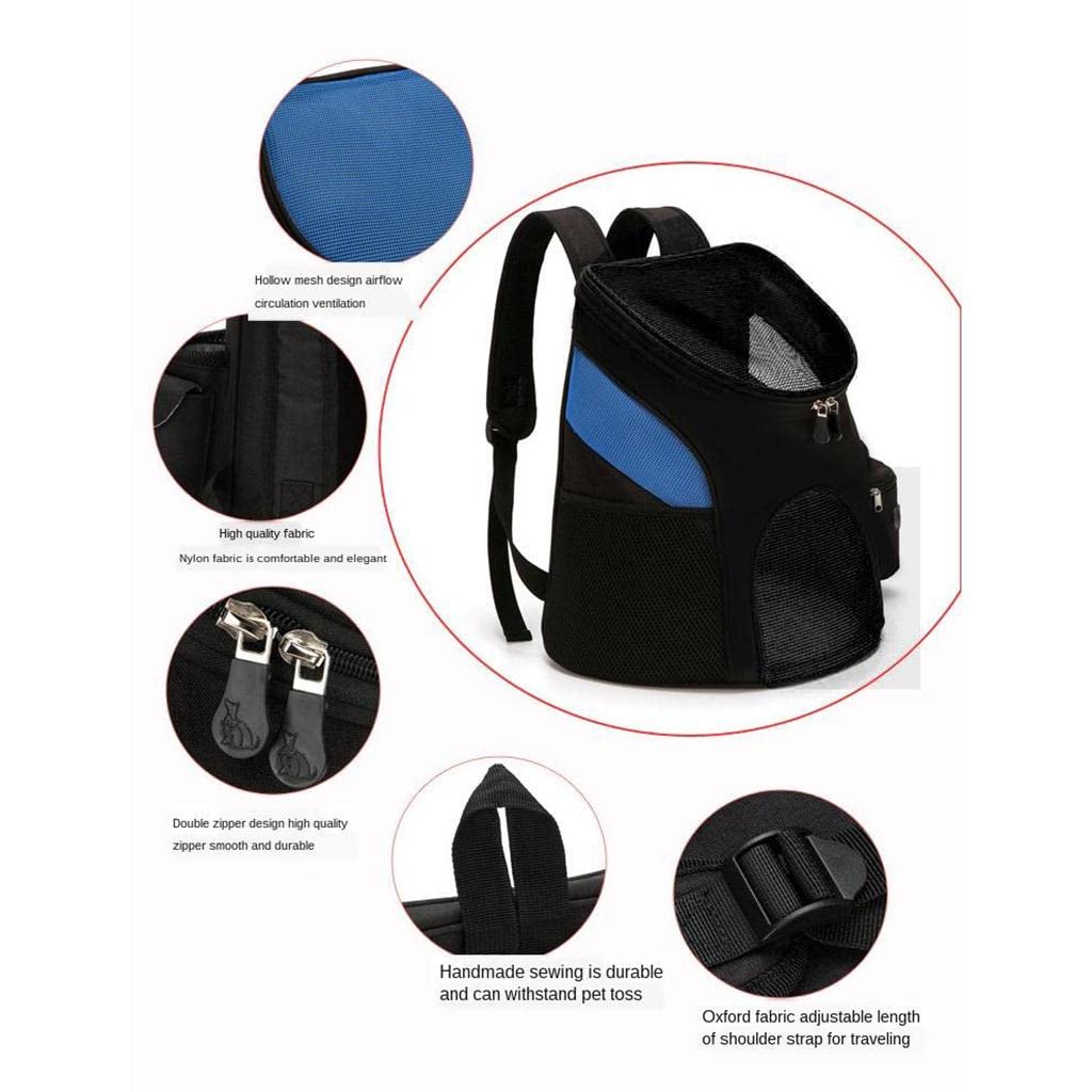 Enakshi Adjustable Pet Carrier Backpack for Cats & Dogs - Lightweight Travel Bag in Blue & Black (Size S) | Perfect for Airplane, Hiking & Outdoor Adventures | Pet Supplies & Dog Carriers