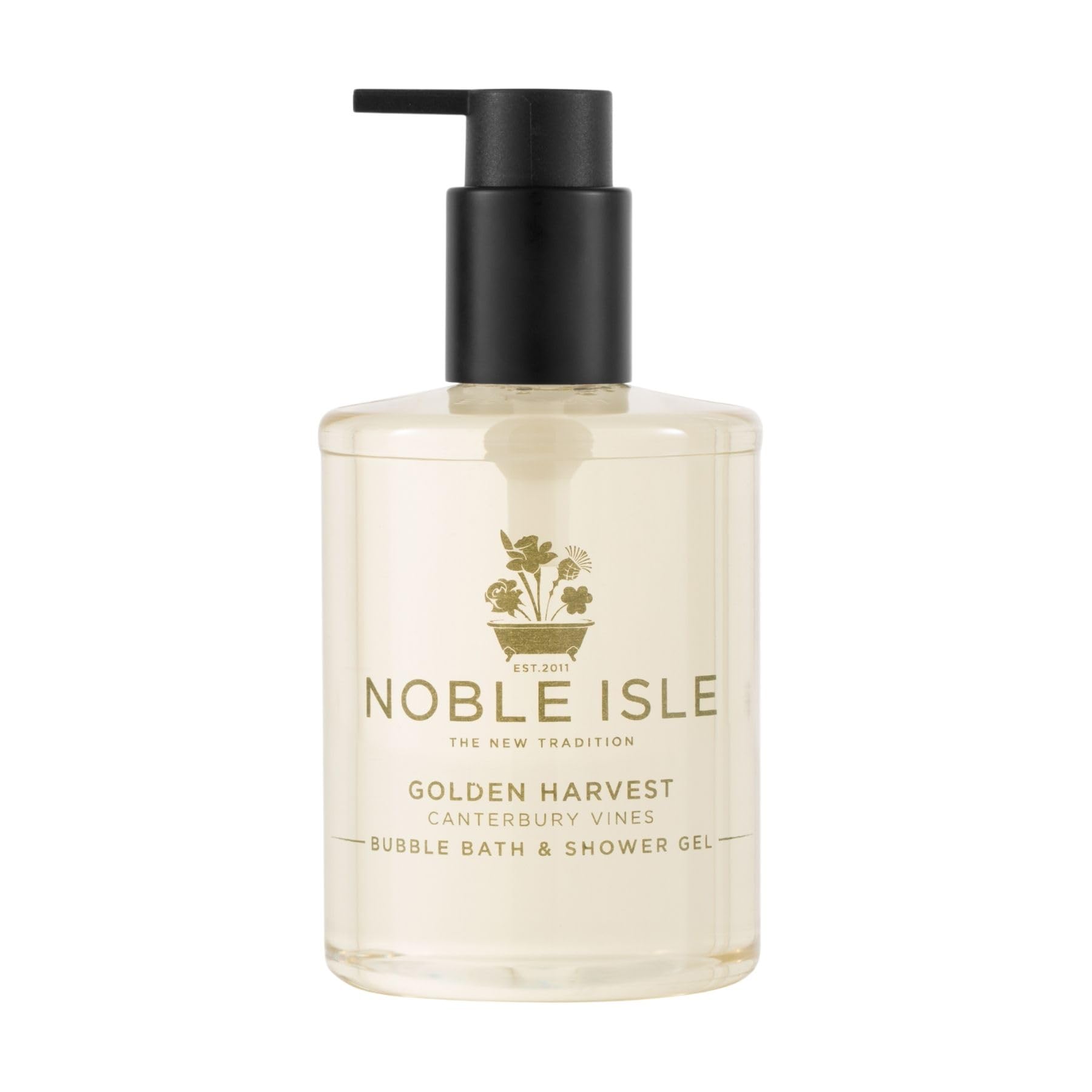 Noble Isle Golden Harvest Bubble Bath & Shower Gel 250ml - Luxury Bath & Body Wash for Relaxation & Hydration - Perfect for Spa Nights & Self-Care Rituals