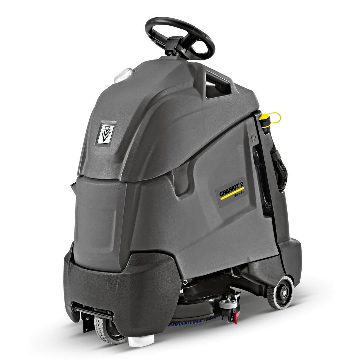 CHARIOT 2 ISCRUB 20 DELUXE + 130 WET + PAD Commercial Floor Scrubber - Heavy Duty Cleaning Machine for Hard Floors, Tile & Concrete - Perfect for Warehouses, Retail Stores & Industrial Facilities