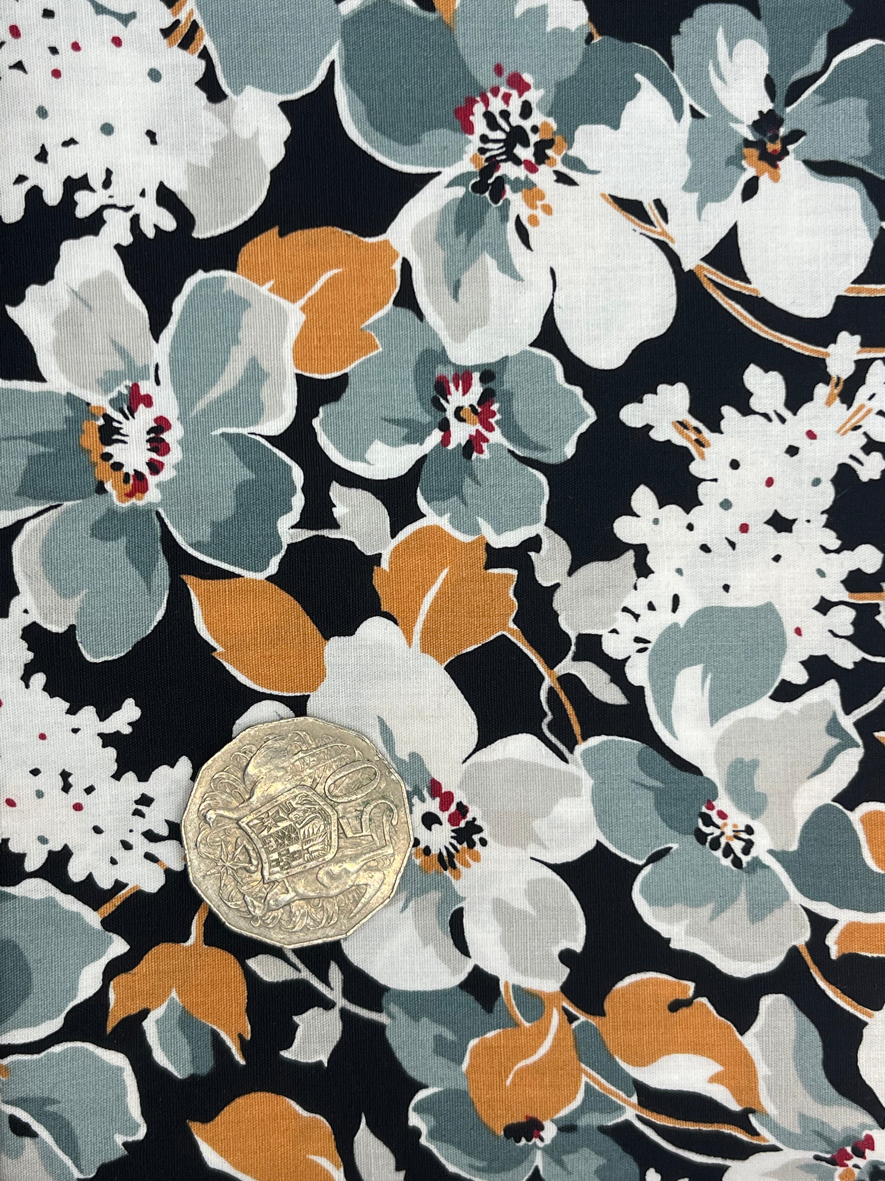 Earthy Colored Flowers on Black Background - Floral Wall Art for Home Decor, Office & Living Room Aesthetic