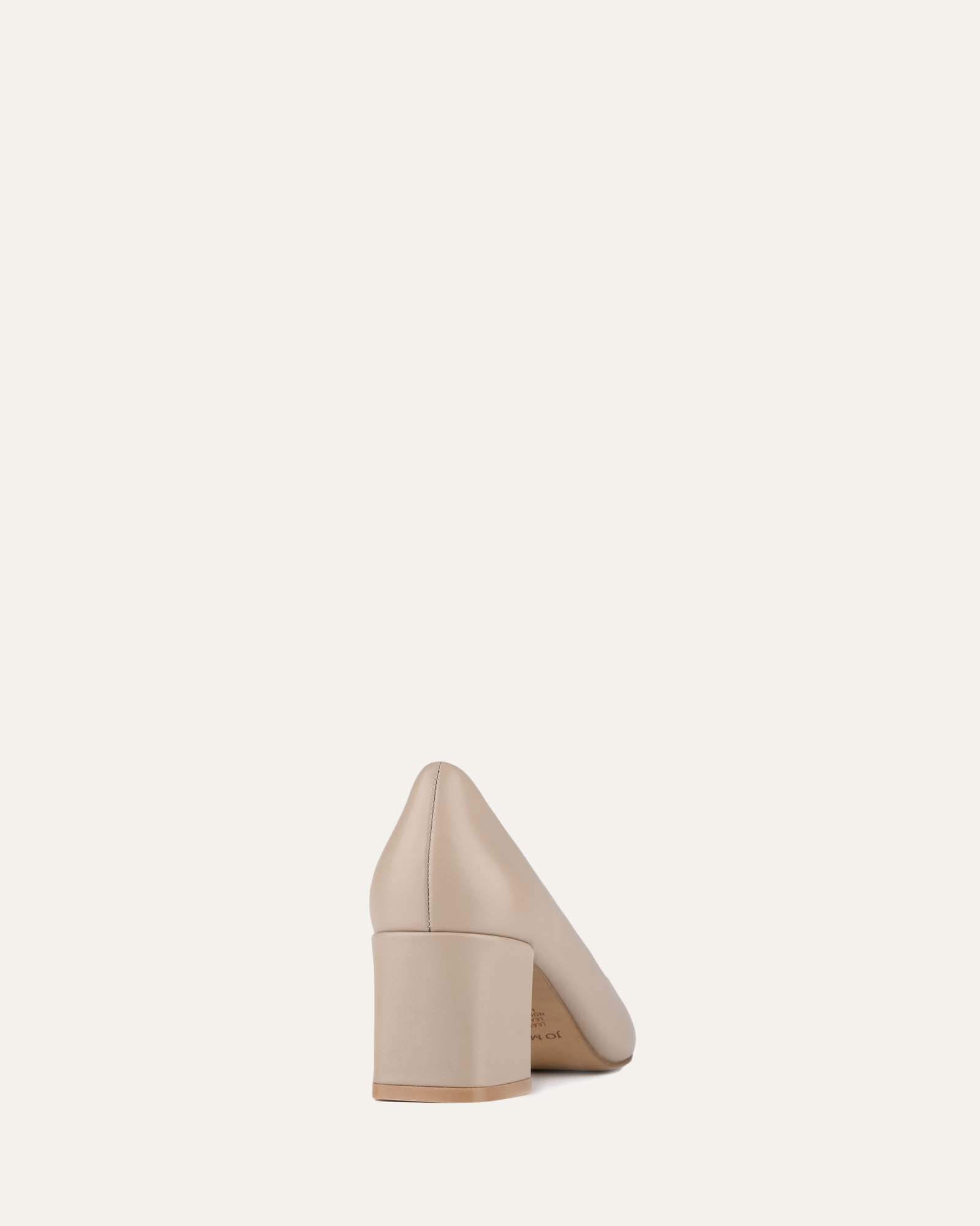 Carrington Low Heels - Comfortable Taupe Leather Pumps for Women | Perfect for Office, Wedding & Formal Occasions