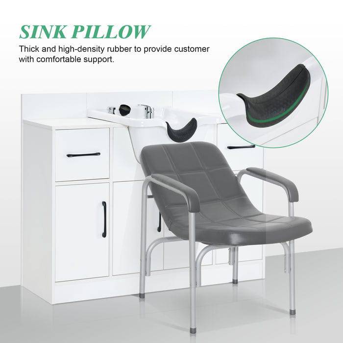 Alexander 3-in-1 Salon Shampoo Station - Professional Styling Station with Shampoo Bowl & Storage Cabinet for Hair Salons & Home Use