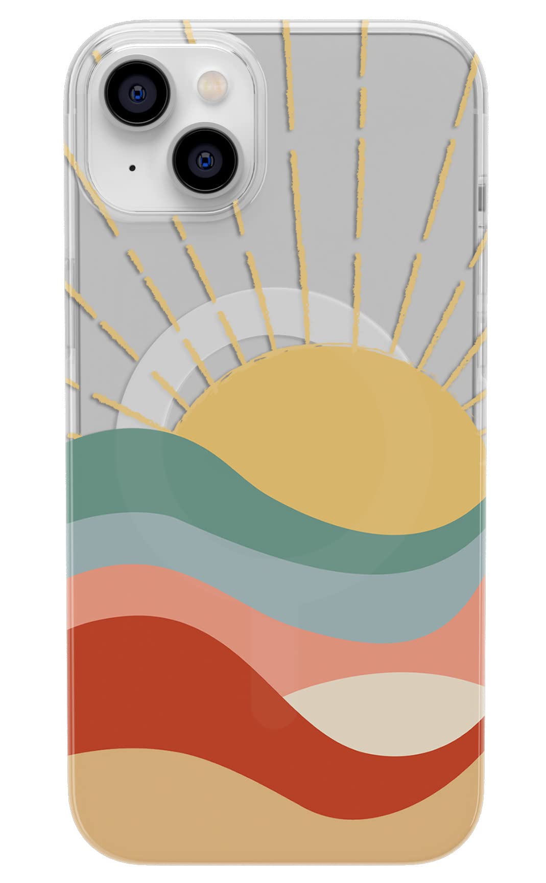 Casely iPhone 13 Case with MagSafe - Colorblock Sunset Clear Phone Cover | Cute Protective Case for iPhone 13 | Perfect for Outdoor Activities, Beach Days & Summer Travel