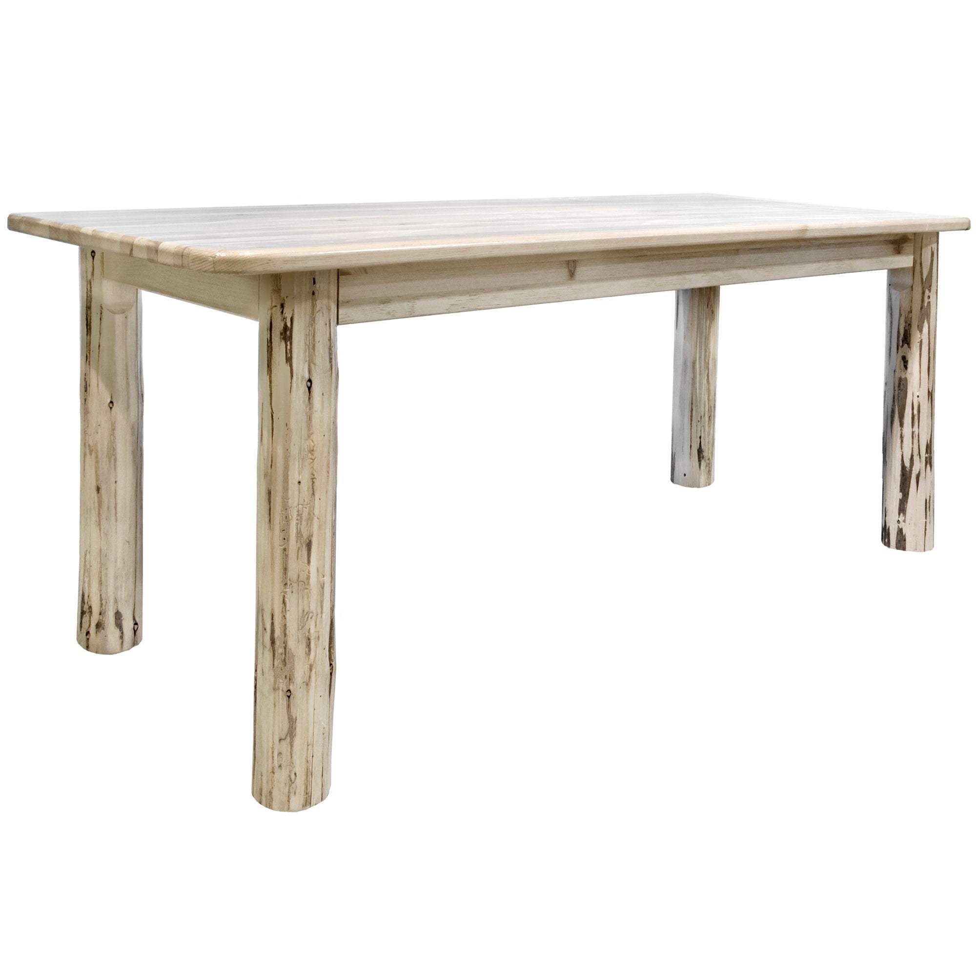 Montana 4-Post Solid Wood Dining Table for Kitchen & Dining Room - Rustic Farmhouse Style Perfect for Family Gatherings & Dinner Parties