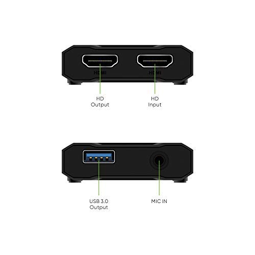 DriverGenius HDCAP07 HDMI Video Capture Card - 1080p USB 3.0 HD Recorder for Streaming, Gaming & Recording - Compatible with PS4, Xbox, Nintendo Switch, Windows 7/8/10, Mac OS - Perfect for Live Streaming, Game Recording & Video Editing (Black)
