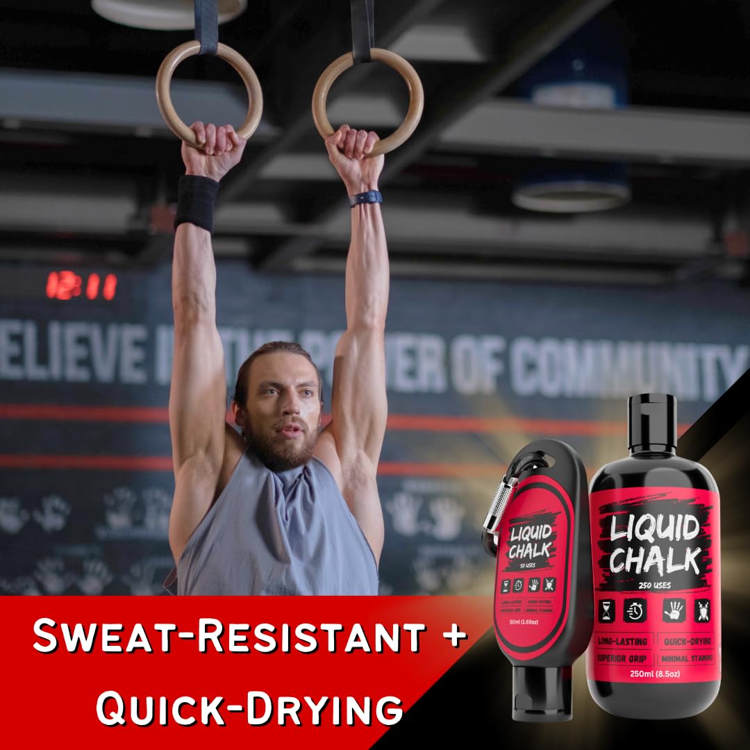 PowerGrip Liquid Chalk - Best Grip Enhancer for Gym, Weightlifting & Rock Climbing | Long-Lasting Non-Messy Chalk for Strength Training, CrossFit & Gymnastics | Improves Performance for Pull-Ups, Deadlifts & Bouldering