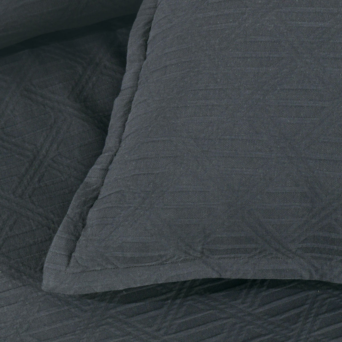 Bianca Hallston Charcoal Pre-Washed Cotton Quilt Cover Set - Queen Size Bedding, Soft & Breathable Duvet Cover for Cozy Bedroom Decor