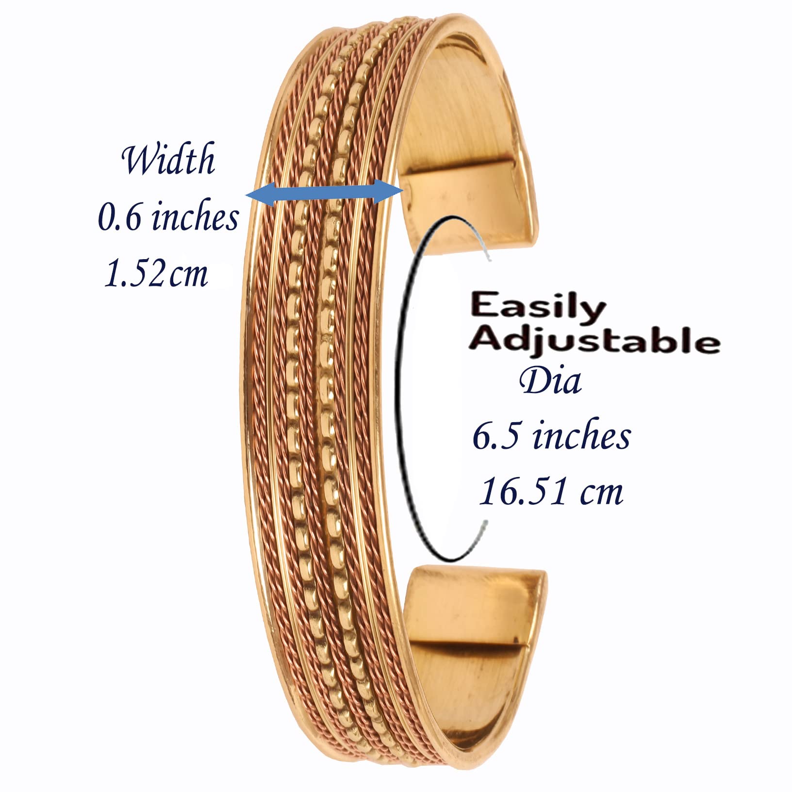 Authentic Tibetan Style Touchstone Copper Bracelet - Hand Forged Solid High Gauge Copper Cuff for Men & Women - Multiple Design Options - Perfect for Meditation, Yoga & Spiritual Healing