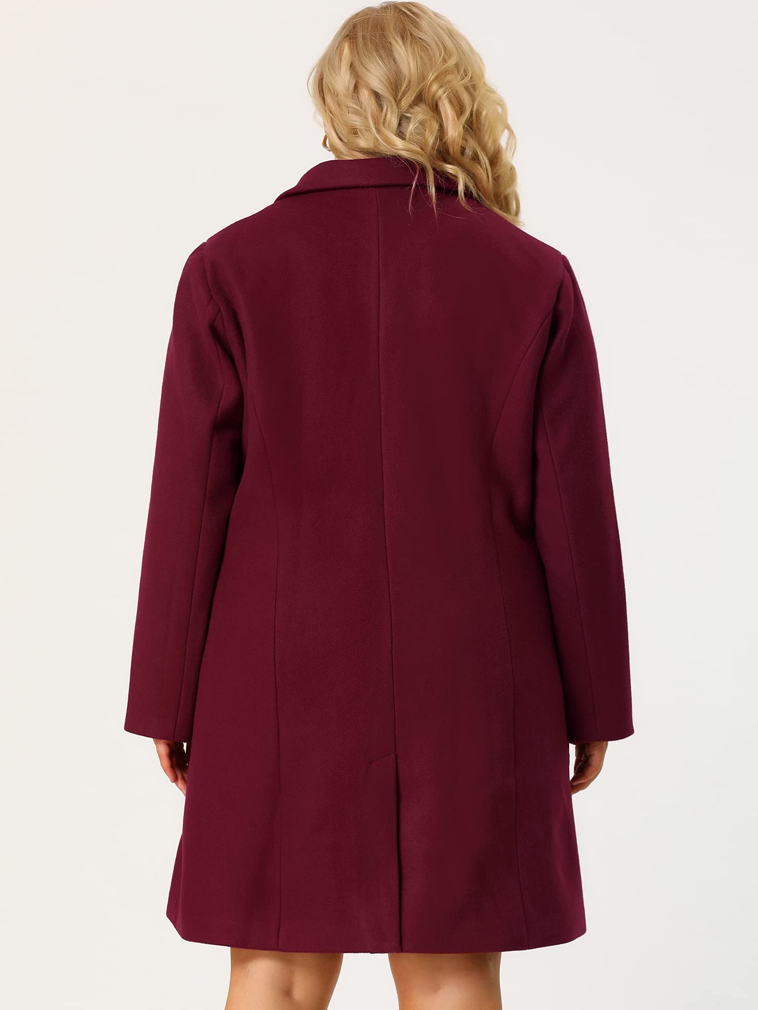 Agnes Orinda Women's Plus Size Single Breasted Notched Lapel Long Winter Coat - Elegant Warm Trench Coat for Cold Weather, Office & Holiday Outfits (2025)