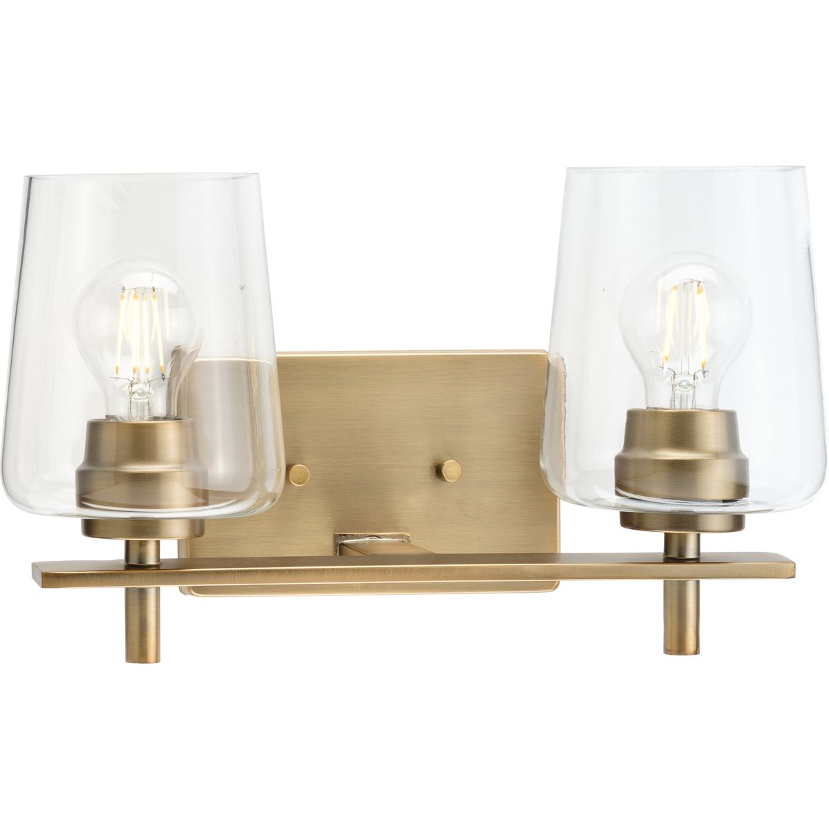 Calais Collection 2-Light Clear Glass Bathroom Vanity Light – Modern Sconce for Bathroom Mirror, Vanity, and Makeup Area – Perfect for Home, Apartment, and Spa Decor