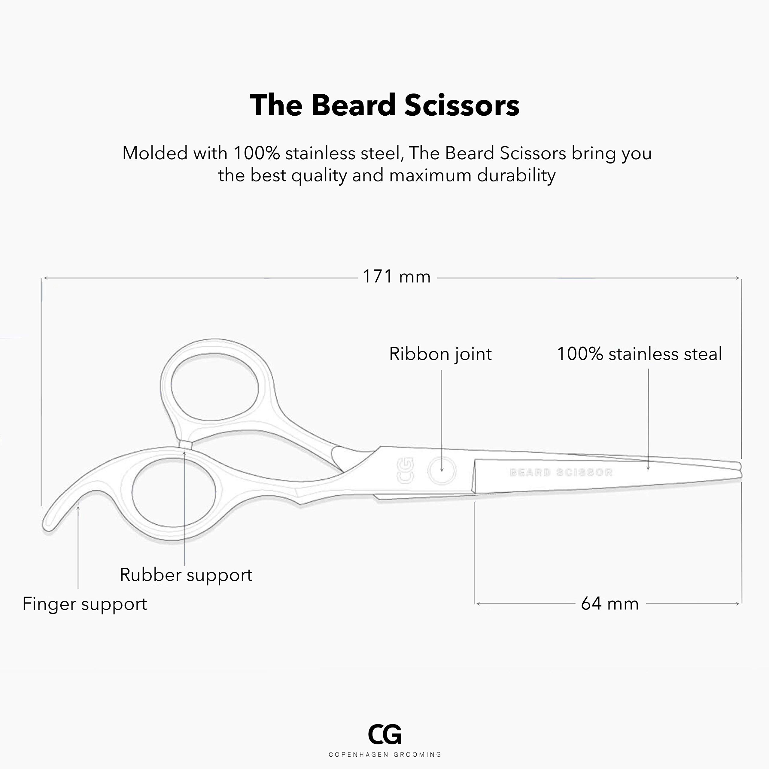 **Premium Copenhagen Grooming Beard Scissors for Men – Professional Stainless Steel Mustache & Beard Trimming Scissors – Perfect for Home Grooming, Barbershops & Travel**