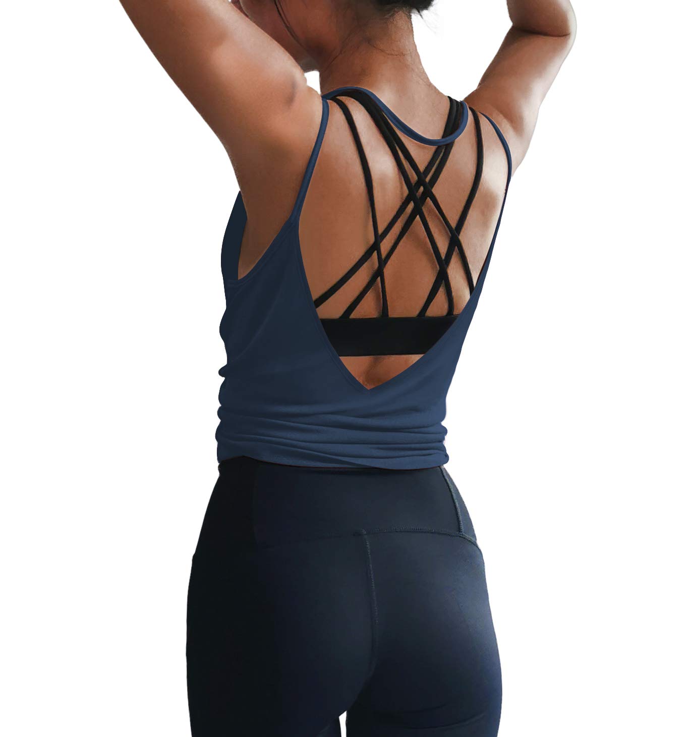 LEXISLOVE Women's Workout Shirts - Sexy Open Back Activewear Yoga Tank Tops for Gym, Running & Fitness | Breathable Sports Clothes for Women