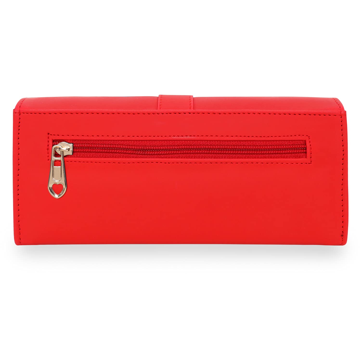 WROOTED Women's Stylish Red Faux Leather Clutch Purse - Trendy Handbag Wallet for Daily Use | Perfect for Parties, Work & Evening Events