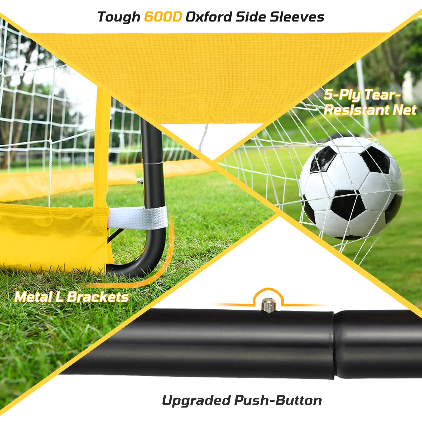 12x6 FT Portable Soccer Goal for Backyard - Easy Setup Soccer Net with 12 Cones, Agility Ladder & Carry Bag - Perfect for Youth Training, Backyard Games & Soccer Practice