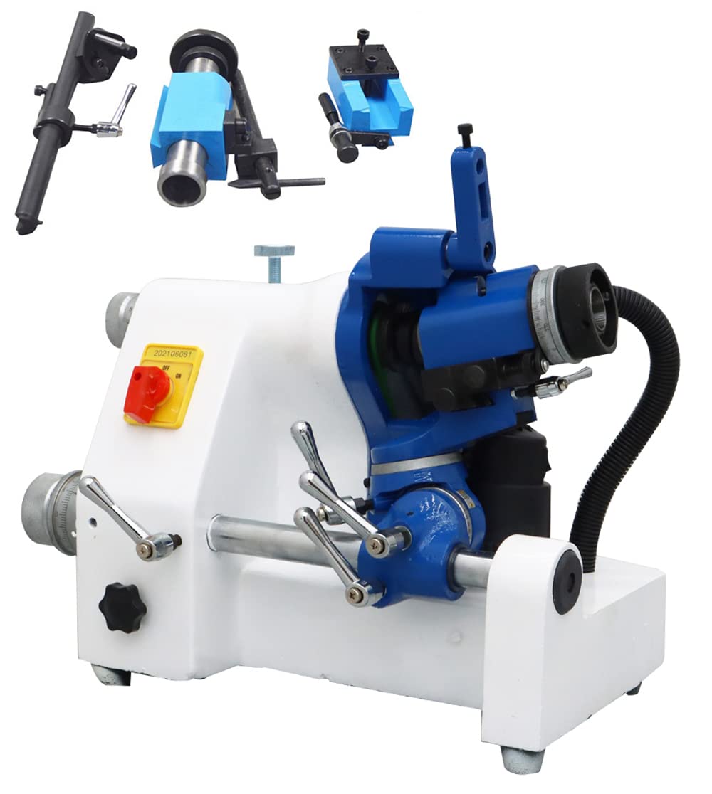 TECHTONGDA Professional Drill Bit Sharpener & End Mill Grinder - 220V R8 Collect Sharpening Machine with Accessories for Twist Drill & Cutter Tools | Perfect for Workshop, Metalworking & DIY Projects