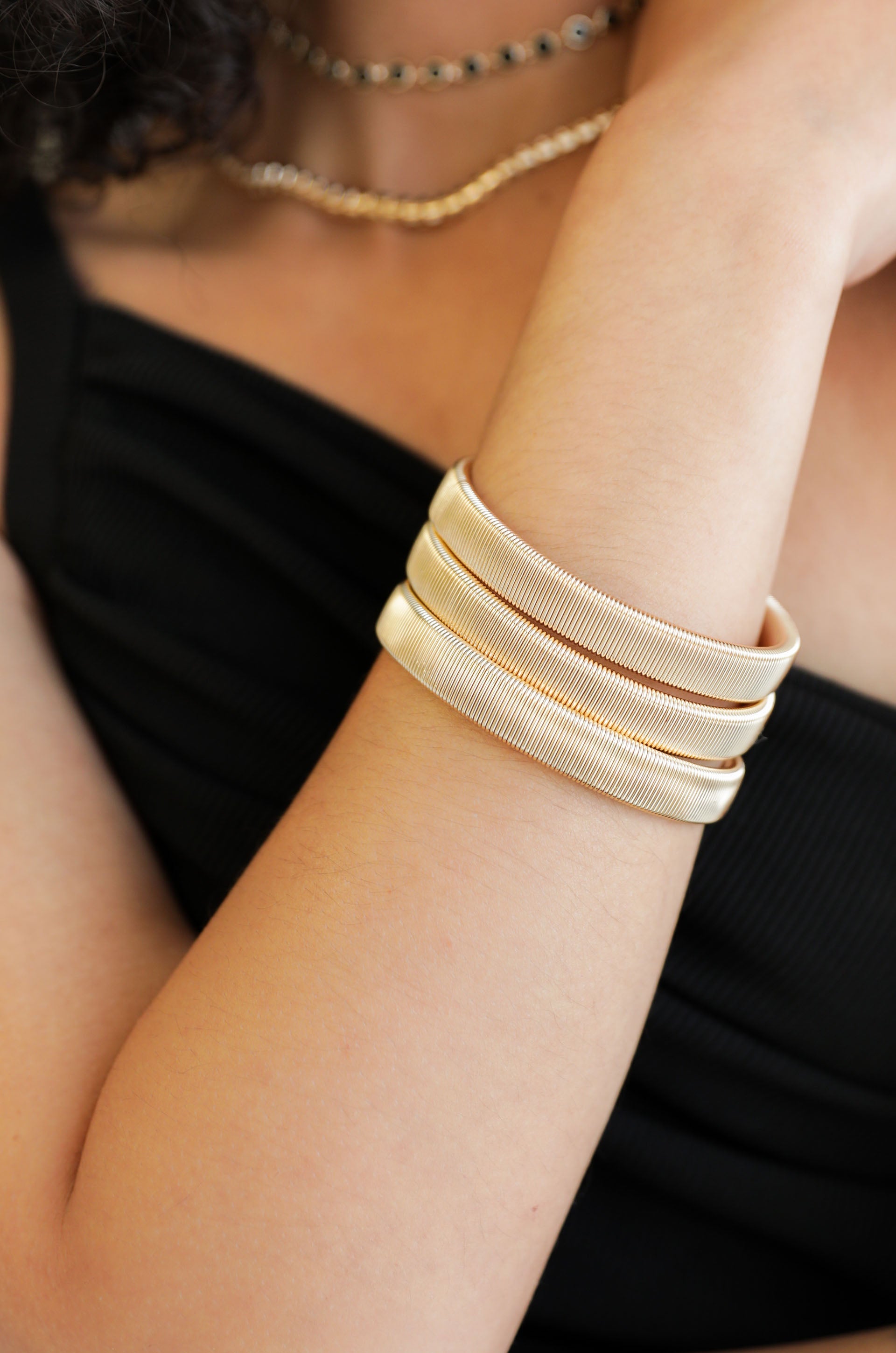Flexible Stretch Bangle Bracelet Set for Women - Adjustable Elastic Beaded Bangles - Perfect for Daily Wear, Parties & Special Occasions