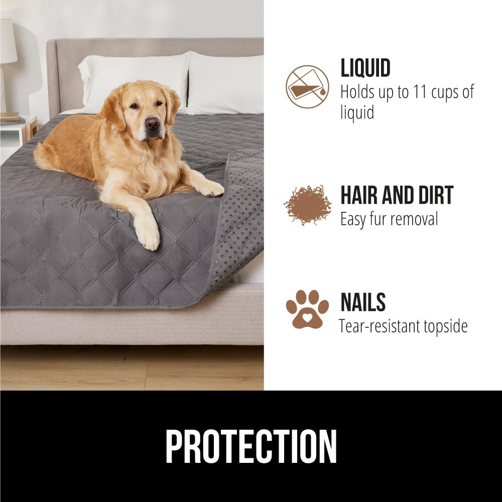 Waterproof Dog Bed Cover - Tear & Slip Resistant for Sofa, Crate & Car - 30x70 Charcoal - Perfect for Pets at Home & Travel